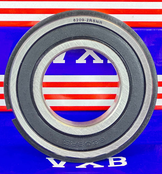 ตลับลูกปืนปิดผนึก 6209-2RSNR ขนาด 45x85x19 - แหวนสแน็ป
