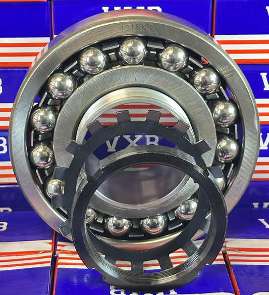 1318K+H Self Aligning Ball Bearing with Adapter Sleeve 80x190x64mm