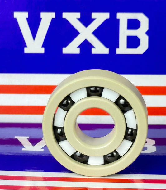 6201 PEEK Ball Bearing - Si₃N₄ Ceramic Balls - PTFE Cage - 12x32x10mm