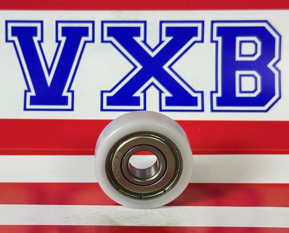 8mm Bore Bearing - 26mm White Plastic Tire 8x26x8mm