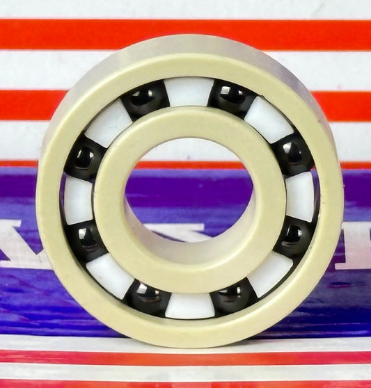 6001 PEEK Ball Bearing - Si₃N₄ Ceramic Balls - PTFE Cage - 12x28x8mm