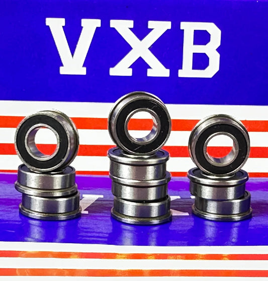 10 paket flanşlı kapalı rulmanlar FR188-2RS 1/4 "x 1/2" x 3/16 "Rulmanlar