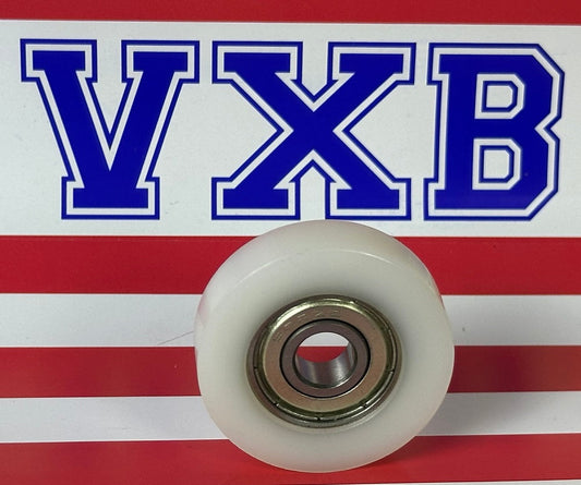 8mm Bore Bearing - 35mm White Plastic Tire 8x35x9mm