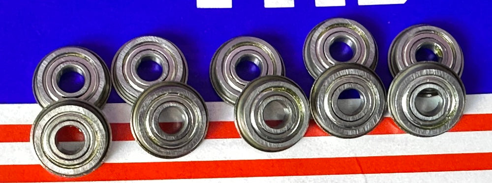10 -pakowe łożyska kołnierzowe F695zz Oszyte 5x13x4mm - stal nierdzewna