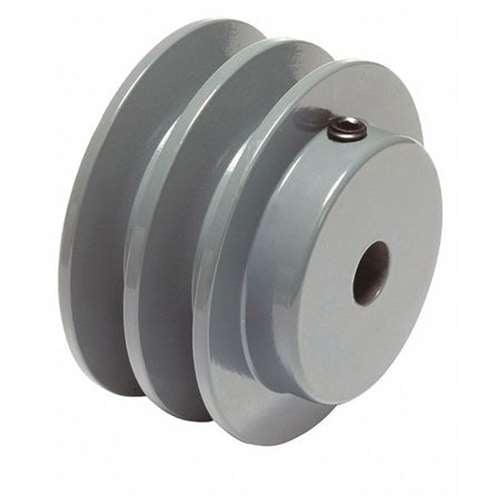 2-Groove 2AK 1/2" Bore Solid Sheave Pulley - 2.95" OD , 2-Groove Hex set screws for V-belts 4L, 3L 2AK30-1/2" (OD 3"- ID 1/2")