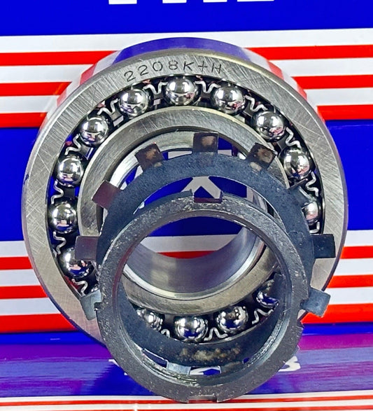 2208K+H Self Aligning Ball Bearing with Adapter Sleeve 35x80x23mm