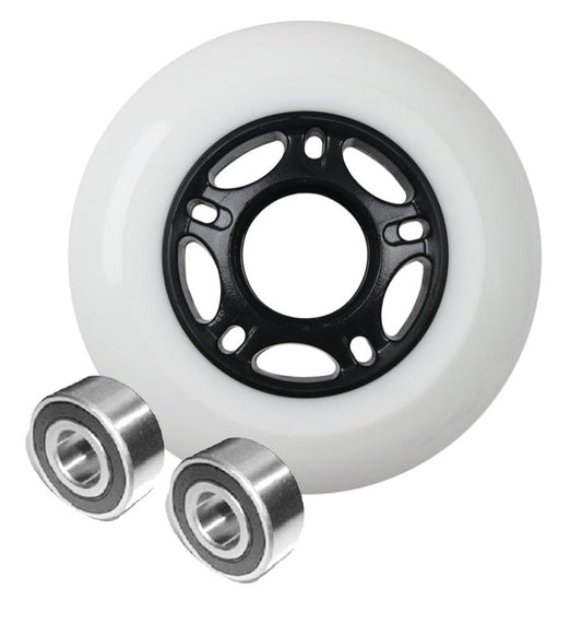 22mm ID 76mm OD Luggage White Wheel + 2 Sealed Bearing 6x22x7mm
