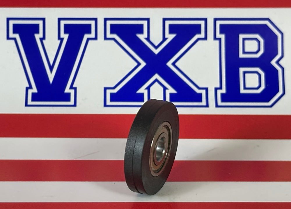 6x25x5mm PU Miniature Pulley Wheel Roller Bearing - 25mm Black Tire