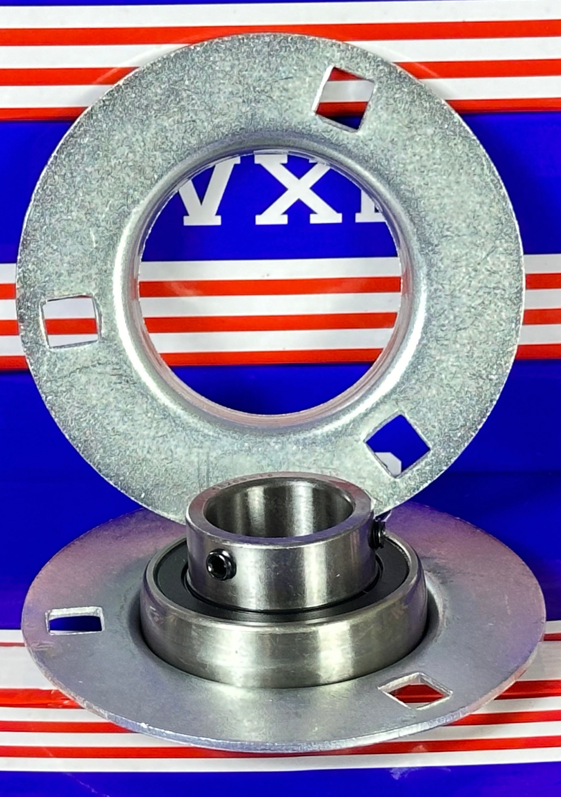 1" Bore Flanged Bearing SBPF205-16 - 3-Bolt Pressed Steel Housing