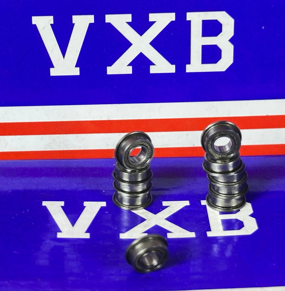 10 paketli flanşlı PTFE kapalı minyatür bilyalı rulmanlar 4x8x3mm