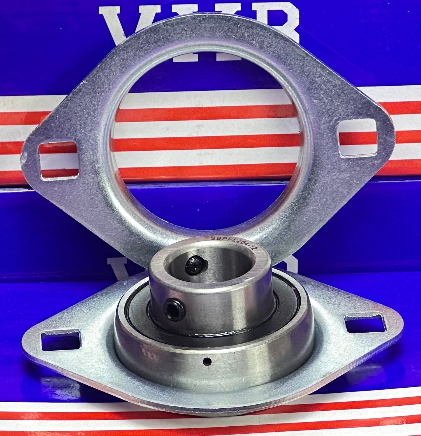SBPFL204-12 3/4" 压制钢轴承 2螺栓法兰安装轴承