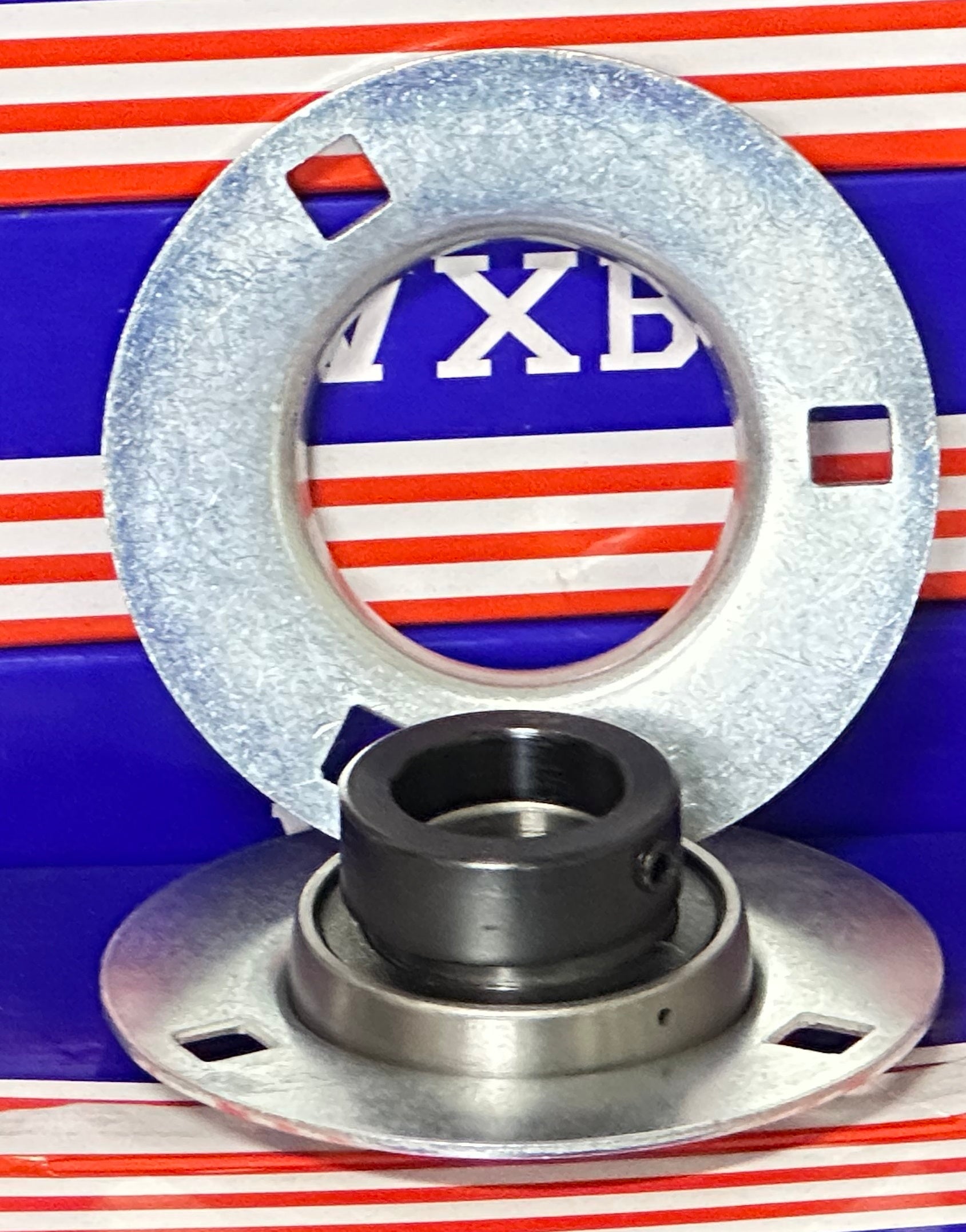 Bearing SAPF205-16 1" Pressed steel round 3-Bolt Flanged Mounted 1" Inner Diameter