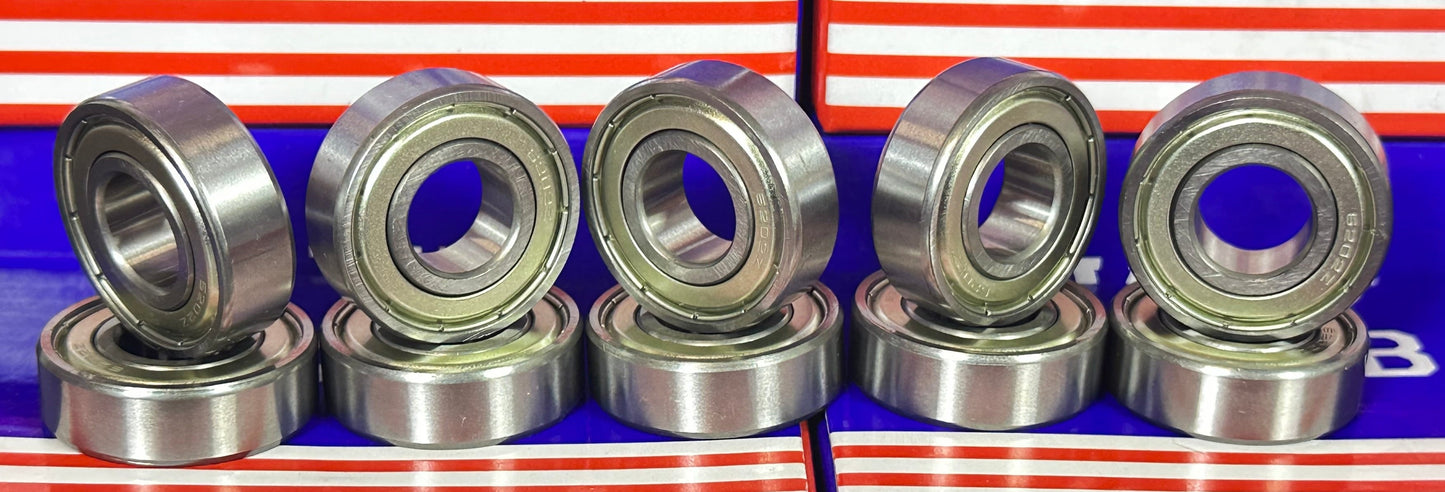 Zestaw 10 łożysk osłoniętych 6202ZZ 15x35x11mm