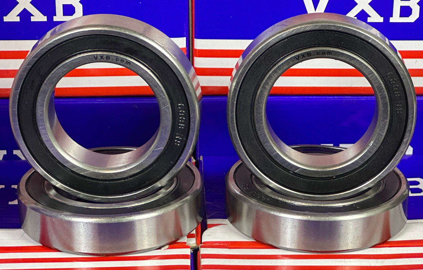 4-Pack 6008-2RS Bearings 40x68x15mm Ball Bearings - Rubber Sealed