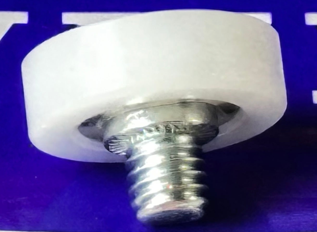 Flat Nylon Ball Bearing - 19mm White Plastic Tire for sliding doors & windows