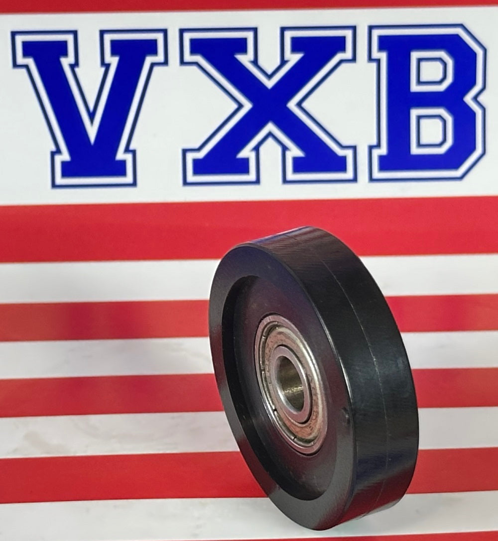 8x44x11mm Polyurethane Wheel Roller Bearing - Black Tire Sliding Guide