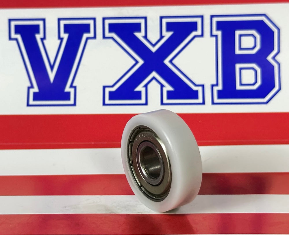 8mm Bore Bearing - 26mm White Plastic Tire 8x26x8mm