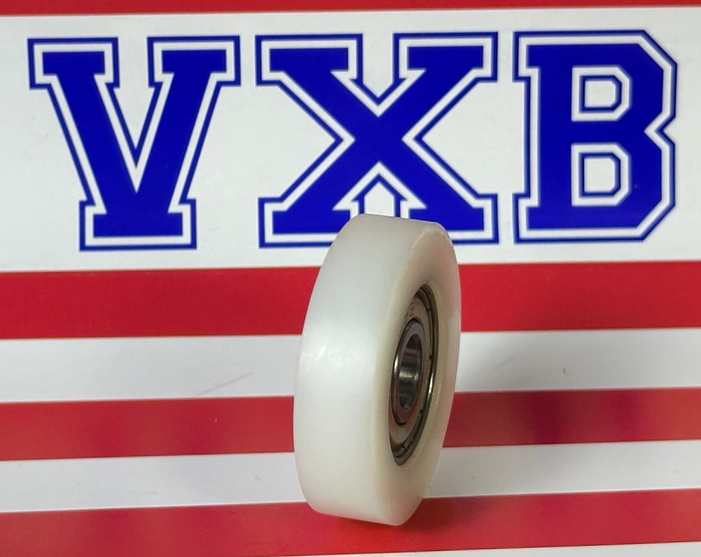 8mm Bore Bearing - 35mm White Plastic Tire 8x35x9mm