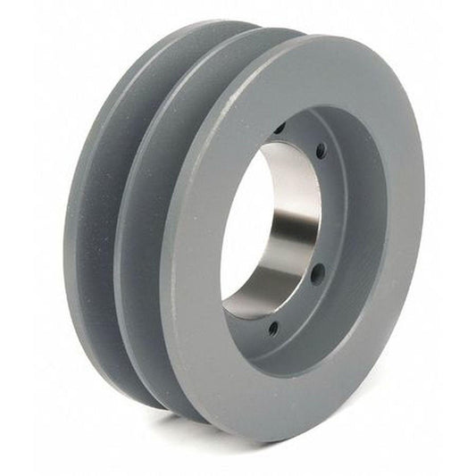2AK46 H Bushing Solid Sheave Pulley - 4.6" OD Double Groove Pulley 2AK46H for V-belts 4L, A, AX, 2AK46H (OD 4.6" )