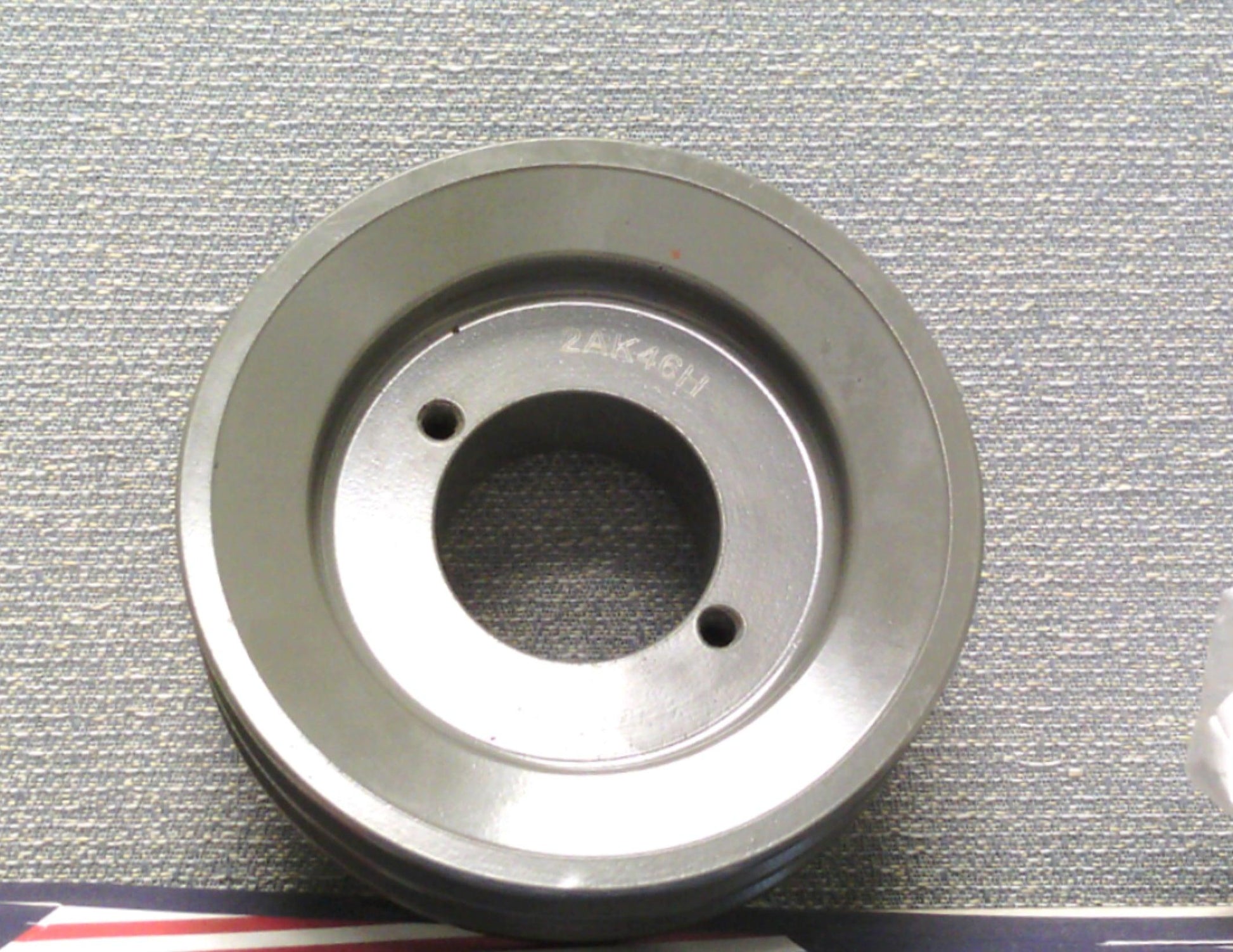 2AK46 H Bushing Solid Sheave Pulley - 4.6" OD Double Groove Pulley 2AK46H for V-belts 4L, A, AX, 2AK46H (OD 4.6" )
