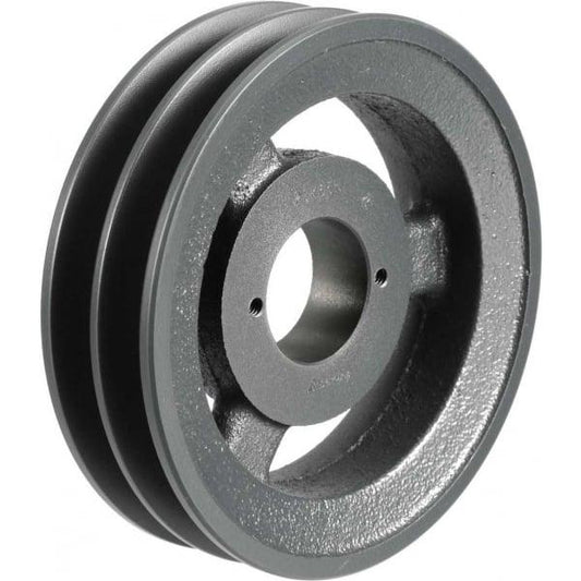 2BK74H Cast Iron Bushed Sheave Pulley for Dual Belt V-belt size 5L, B OD : 7.5" Double Grooves Pulley 2BK74H