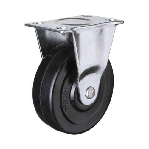 3"inch Caster Wheel 66 Lbs Fixed Grey rubber - Top Plate Mount