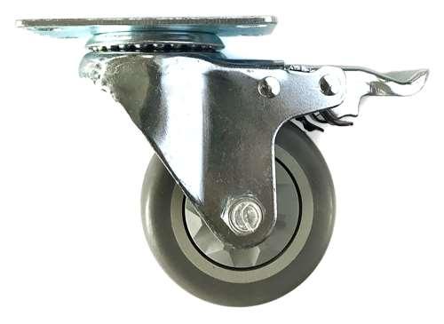 3"inch Caster Wheel - Brake - TPR - Top Plate Mount