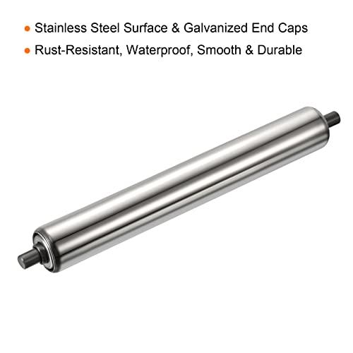 Gravity Conveyor Roller 1.5" Diameter x 12" Length - Stainless Steel