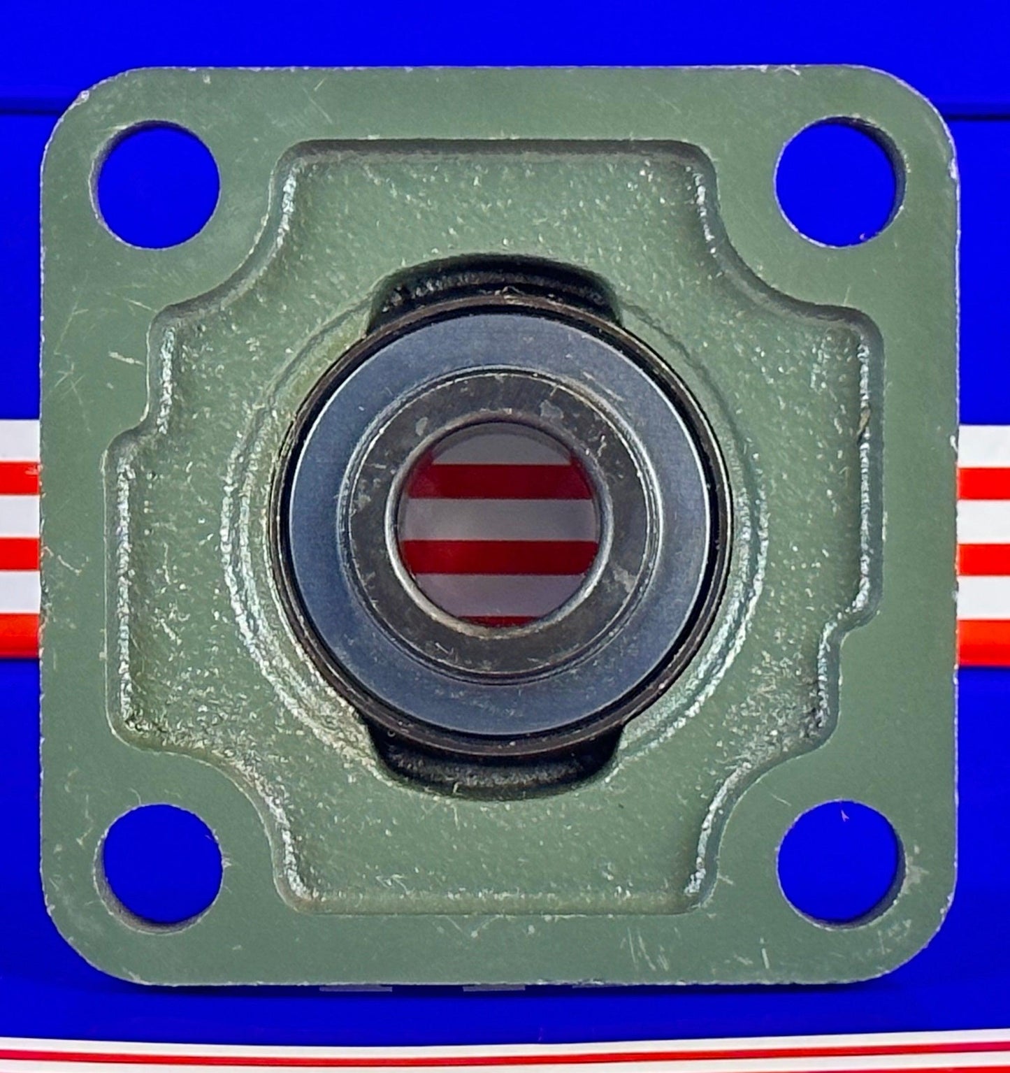 3/4" Bearing UCF204-12 Black Oxide Plated Insert + Square Flanged Cast Housing Mounted Bearing