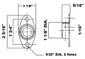 3/8 Miniature Side Flange Bearing Mounted Bearing