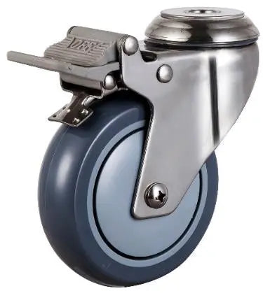 3"inch Caster Wheel w/ Brake - Bolt Stainless Steel TPR