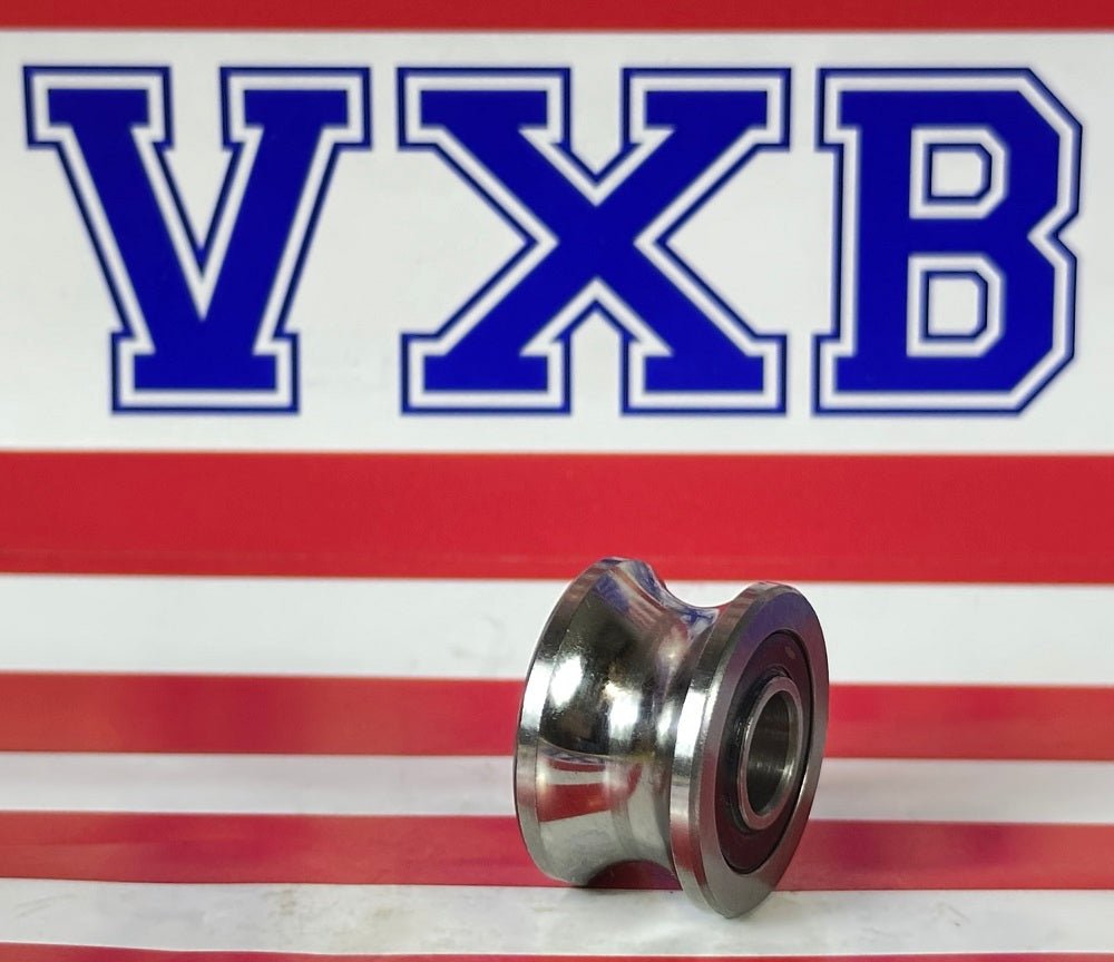 8mm Bore Bearing - 22.5mm Round Pulley U-Groove Shaft Sliding Ball Bearing 8x22.5x14.5mm