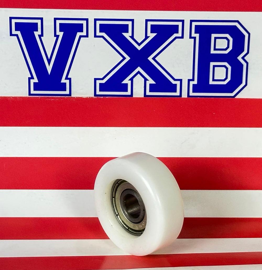 8mm ID Bearing - 34mm White Plastic Wheel 8x34x13mm