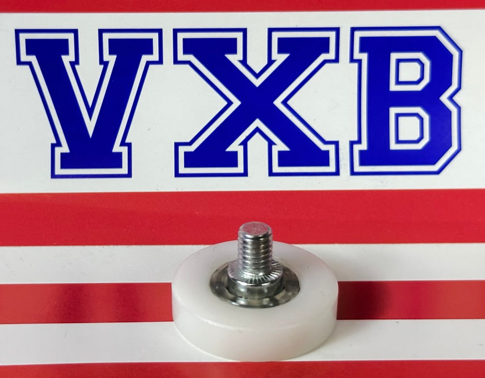 Flat Nylon Ball Bearing - 28mm White Plastic Tire for sliding doors & windows