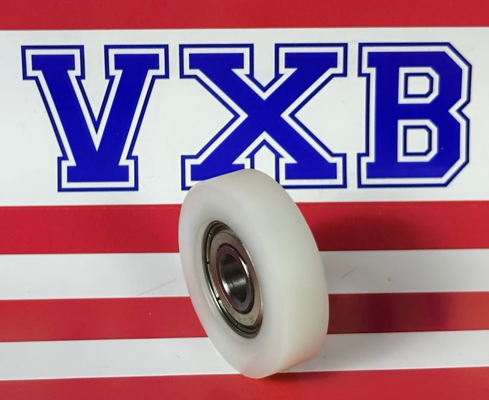 8mm Bore Bearing - 35mm White Plastic Tire 8x35x9mm