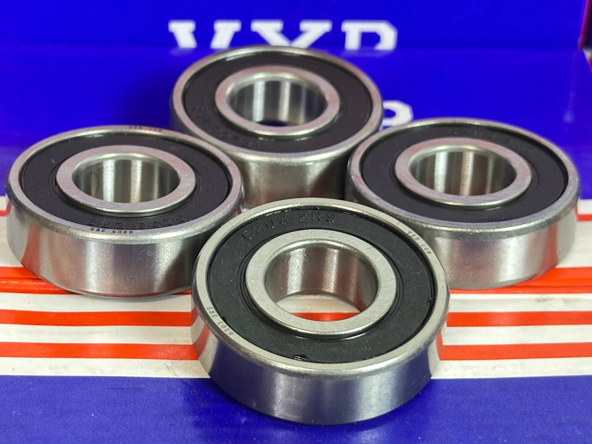 4-Pack 6203-2RS Ball Bearings - Sealed 6203RS