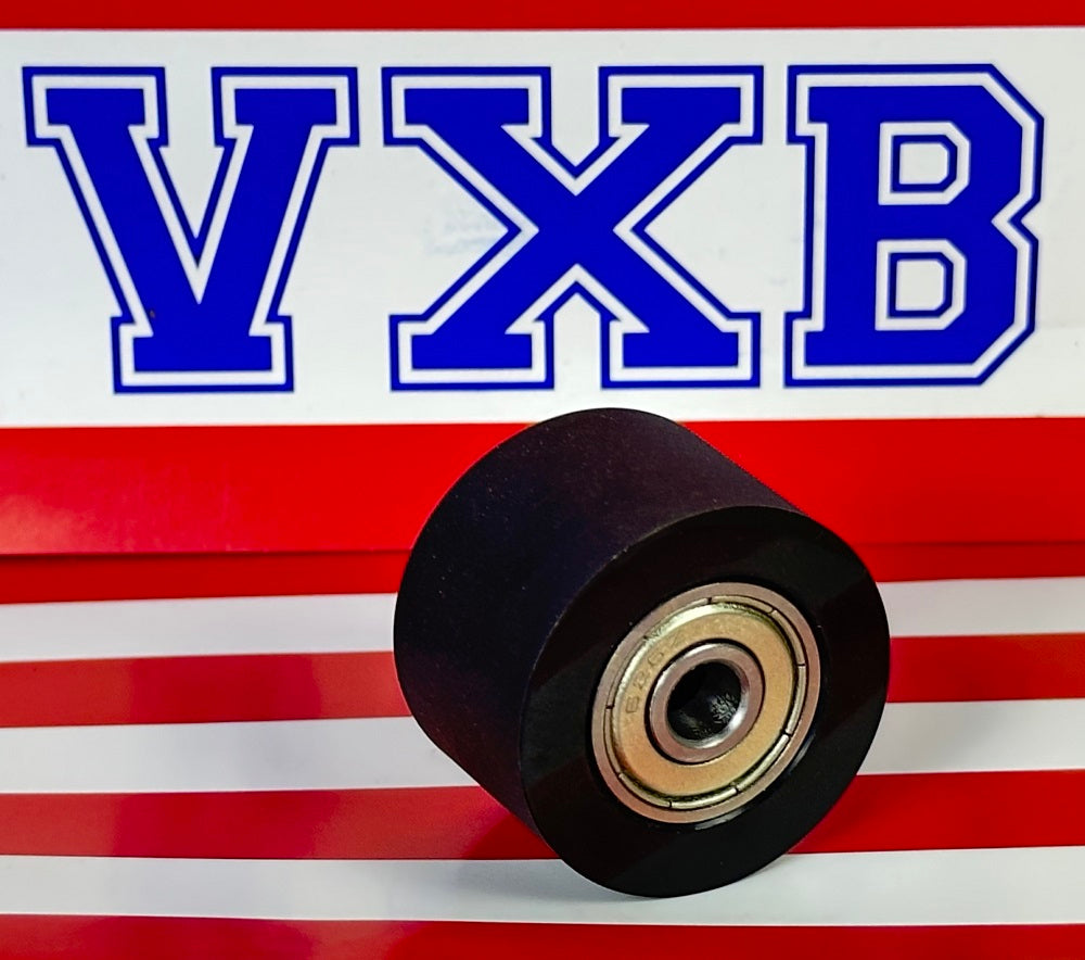 6x30x20mm Shielded Bearing - Black Polyurethane Tire Roller Wheel