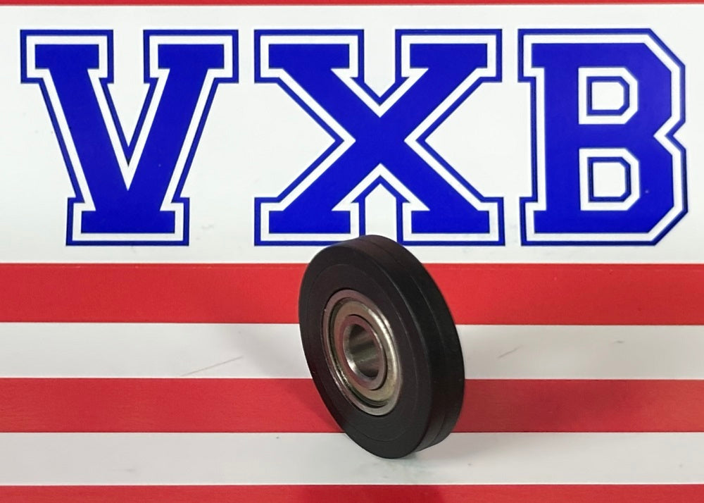 6x25x5mm PU Miniature Pulley Wheel Roller Bearing - 25mm Black Tire