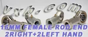 4个内螺纹杆端 16mm PHS16 2个右手和2个左手轴承