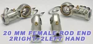 4个内螺纹杆端 20mm PHS20 2个右手和2个左手轴承