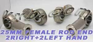 4个内螺纹杆端 25mm PHS25 2个右手和2个左手轴承