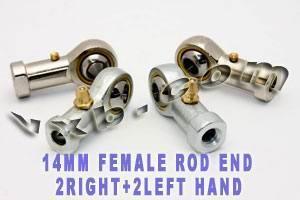 4个内螺纹杆端球头接头 14mm PHS14 - 2个右手螺纹 + 2个左手螺纹手工装配