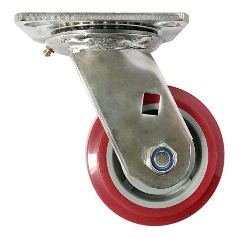 4"inch Caster Wheel 441 Lbs - Stainless steel fork - PU - Top Plate Mount