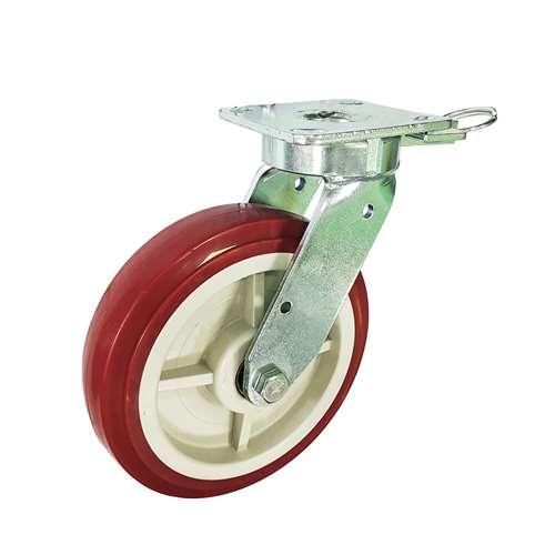 4"inch Heavy Duty Caster Wheel - Brake Aluminium - PU - Top Plate Mount