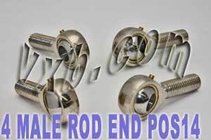 4件装公头杆端14mm POS14 2个右手和2个左手轴承接头