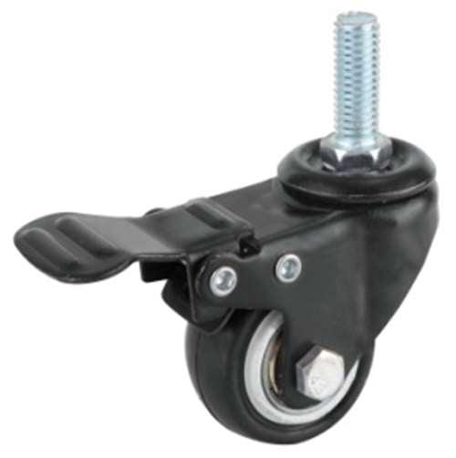 40mm Caster Wheel 44 Lbs - Brake - PVC M10 Threaded Stem