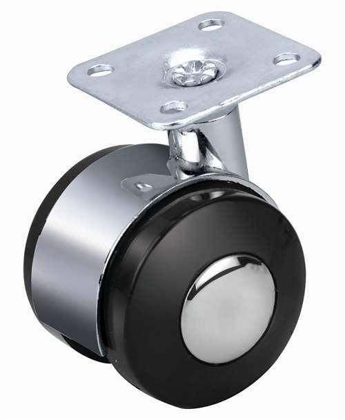 40mm Caster Wheel 55 Lbs - Acrylonitrile Butadiene Styrene (Plastic) - Top Plate Mount