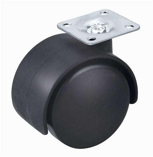 40mm Caster Wheel 55 Lbs - Nylon - Top Plate Mount