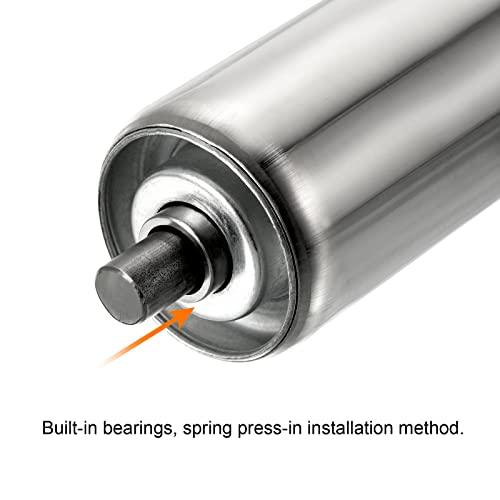 Gravity Conveyor Roller - 2" Diameter x 12" Length - Stainless Steel