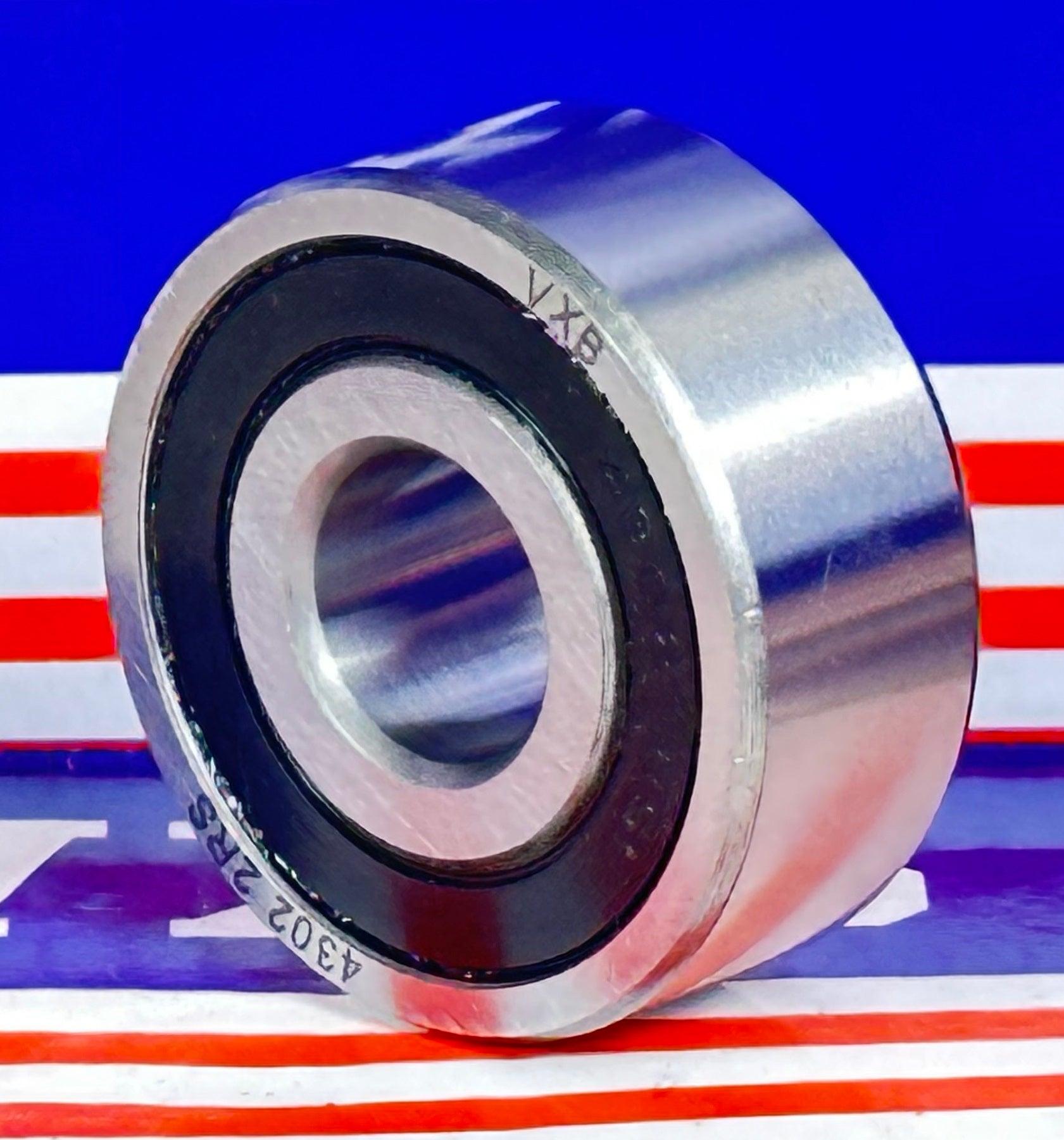4302-2RS Sealed Angular Contact 2-Row Bearing 15x42x17mm